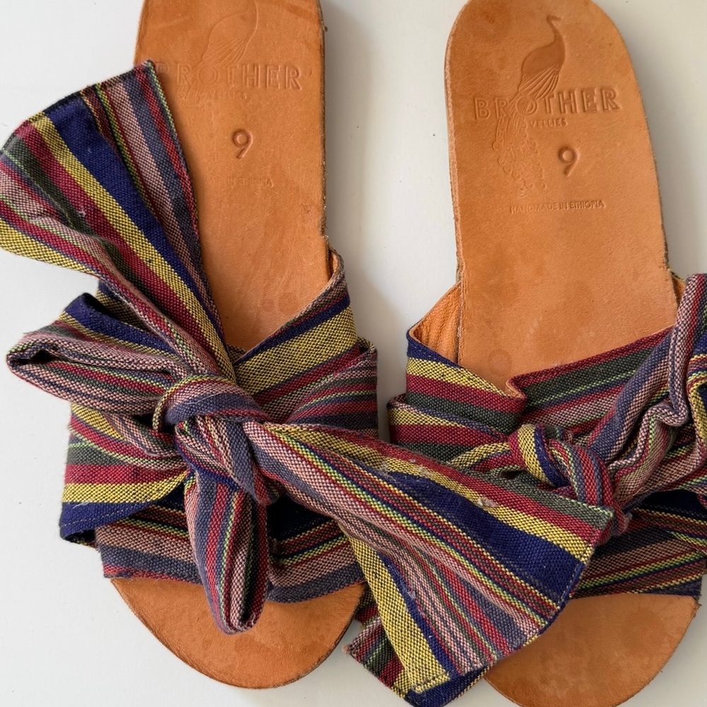Brother Vellies Multicolor Striped Women's Sandals- Size 9